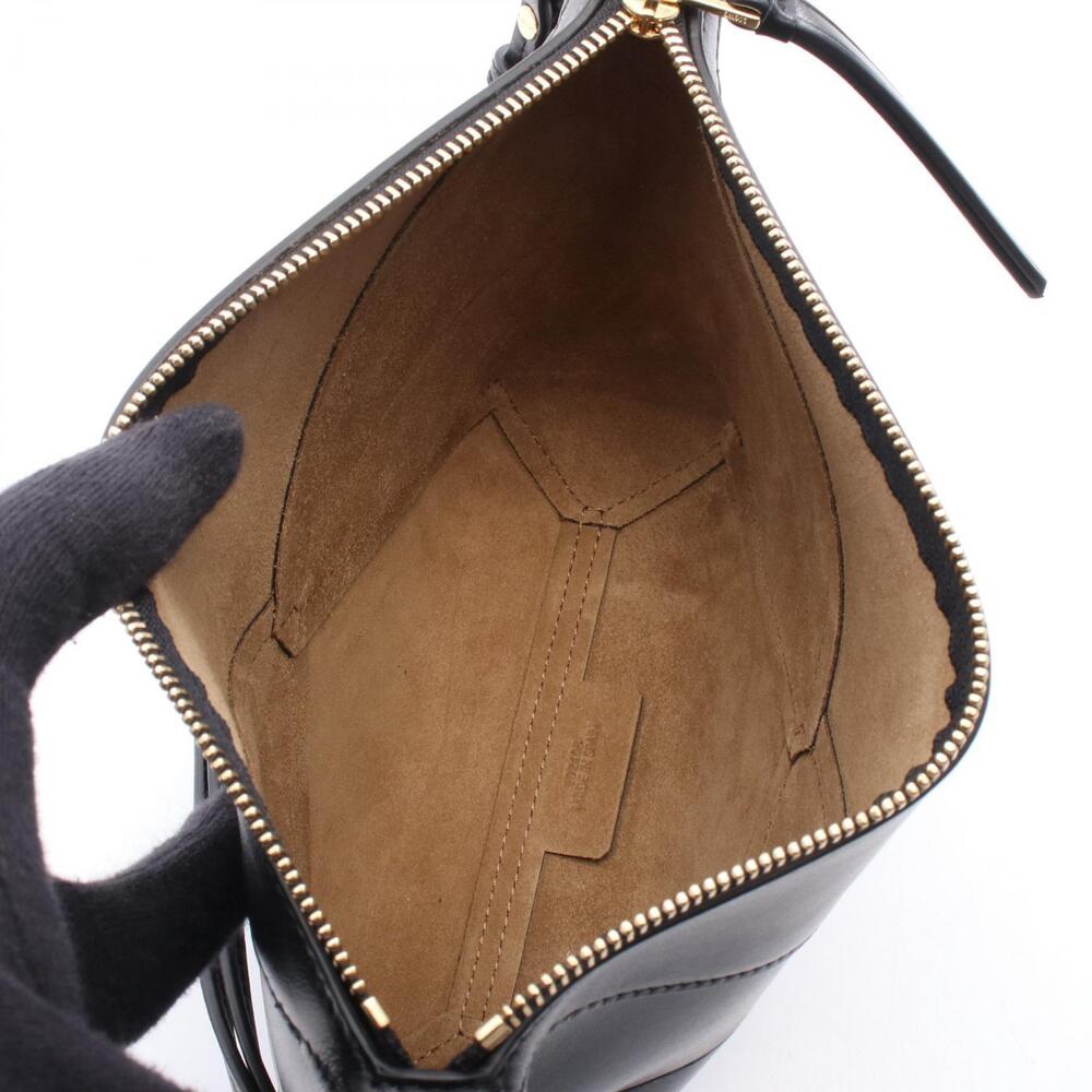LOEWE Puzzlefold Pouch Shoulder Bag Clutch Leather Black - Picture 3 of 4